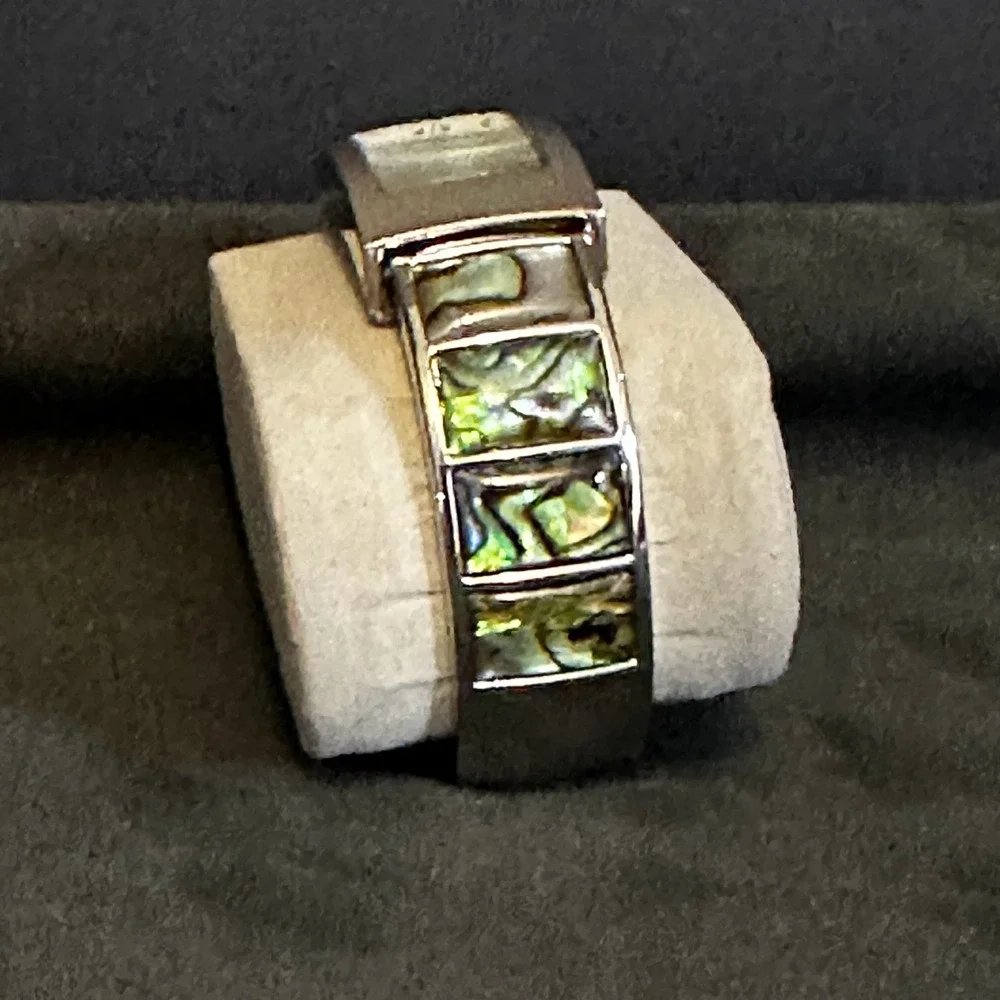 Unbranded Quartz‎ Watch Women OS Silver Abalone Inlay MOP Dial Rectangular Case